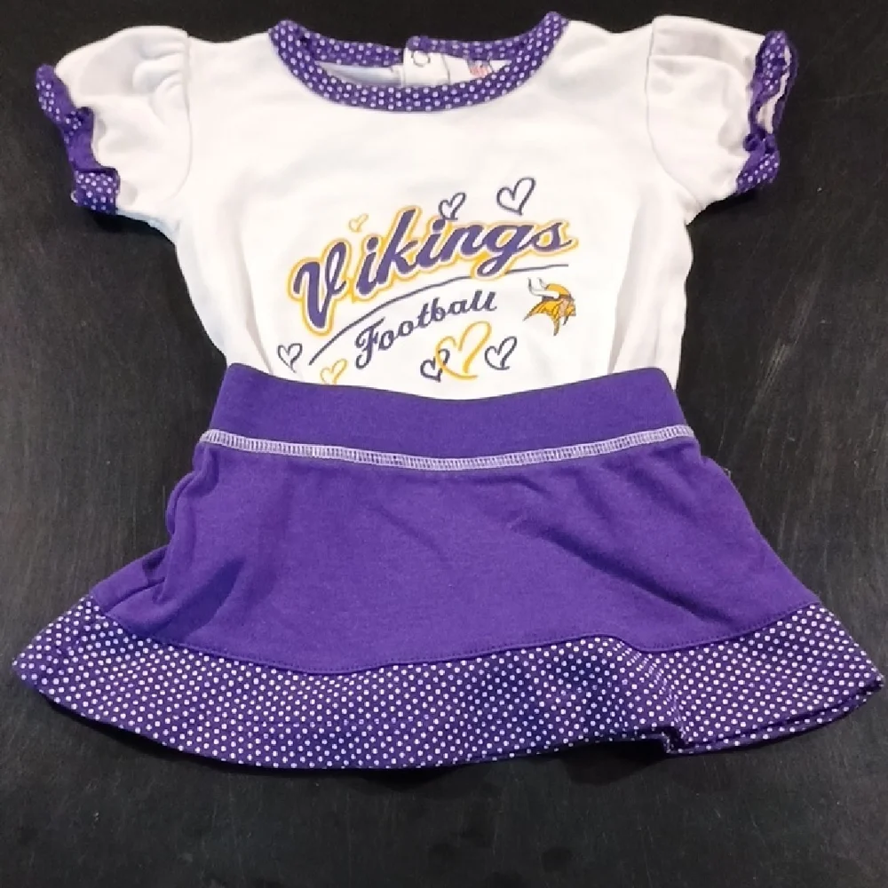 NFL Vikings Purple and White Baby Outfit